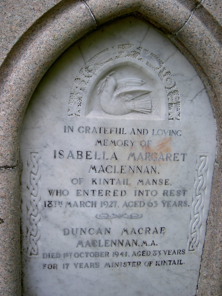 Photo of headstones/Duncan MacLennan d1941 (Rev) hdstn Clachan Duich